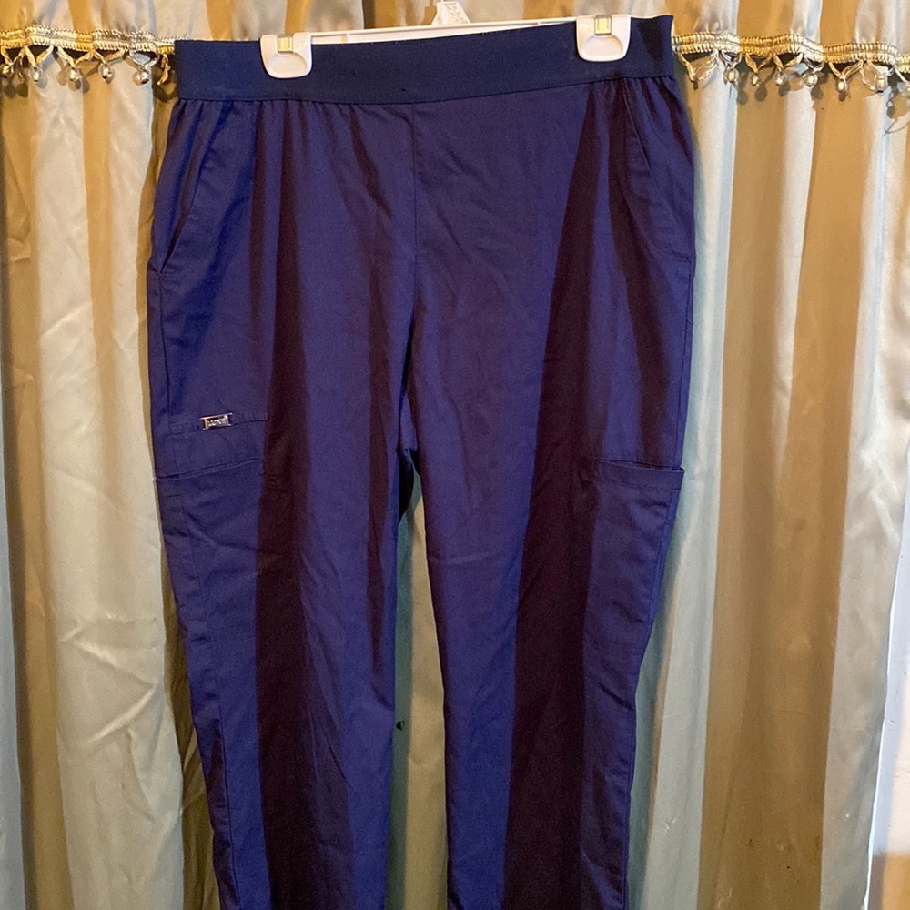 Cherokee Luxe Scrub Pants elastic waist Deep blue size large